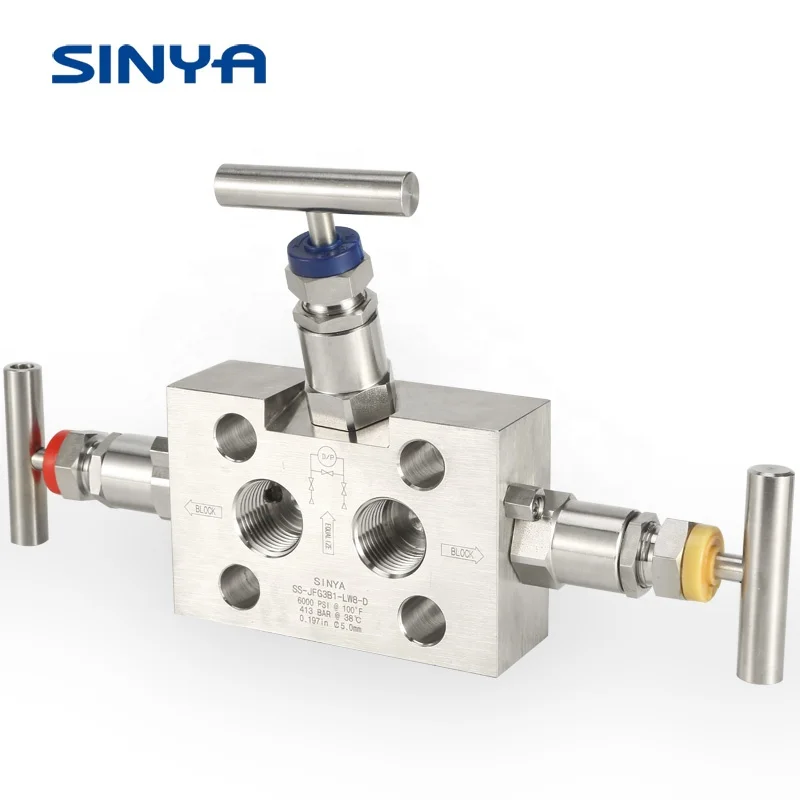 High Pressure Instrument Manifolds For Direct Mounting Three  Valve Manifolds Needle Valve High Pressure Flang 3 Valve Manifold