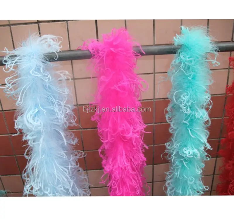 Hot Selling Excellent Quality Big Ostrich Feathers Curly Ostrich Feather Boa Group Curly Ostrich Feather Boa