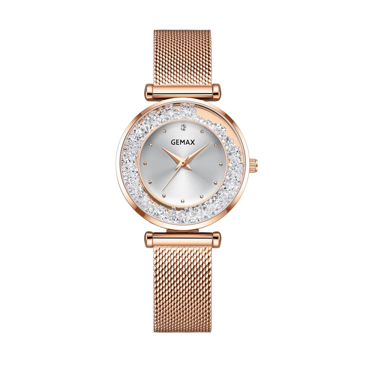 2021 Best Selling Fashion women watch ladies diamond decorate case rose gold quartz watches for girls/women