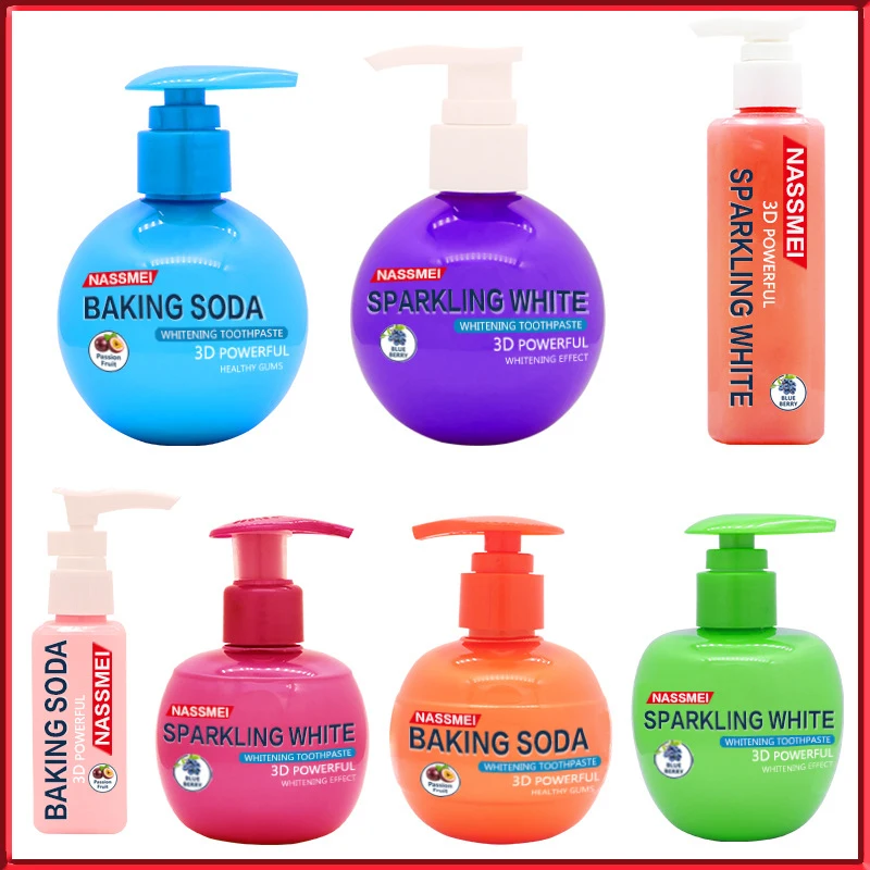 Blueberry Passion Rambutan Fruit Baking Soda Press Toothpaste Whiten Teeth Reduce Yellow Calculus Oral Care Toothpaste