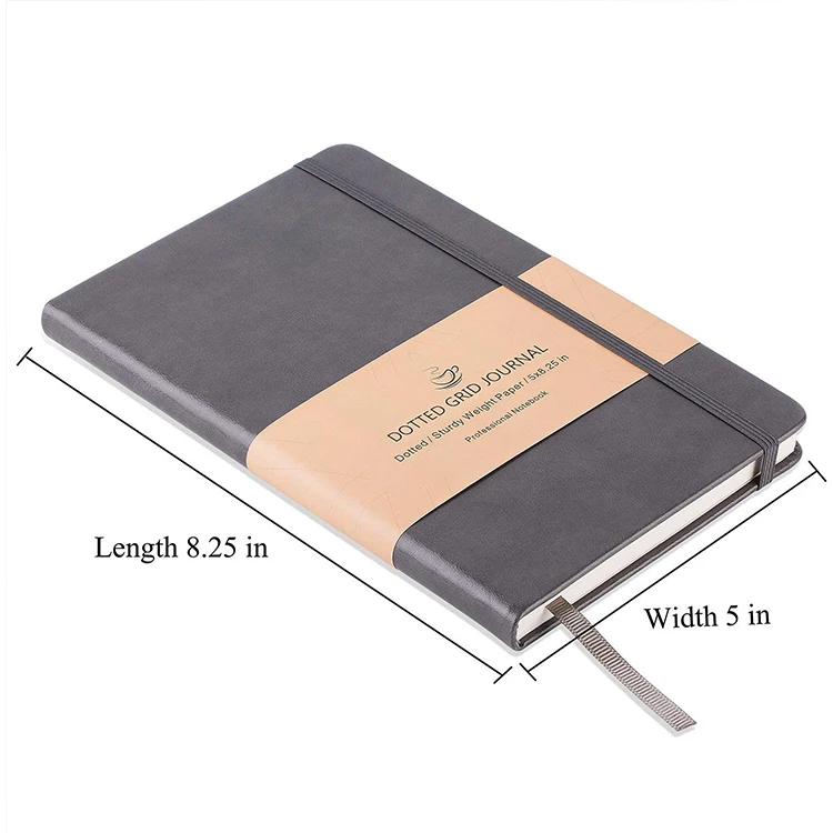 
High Quality Promotion Cheap Dot Grid Hard Cover Custom Pu Leather Notebook 