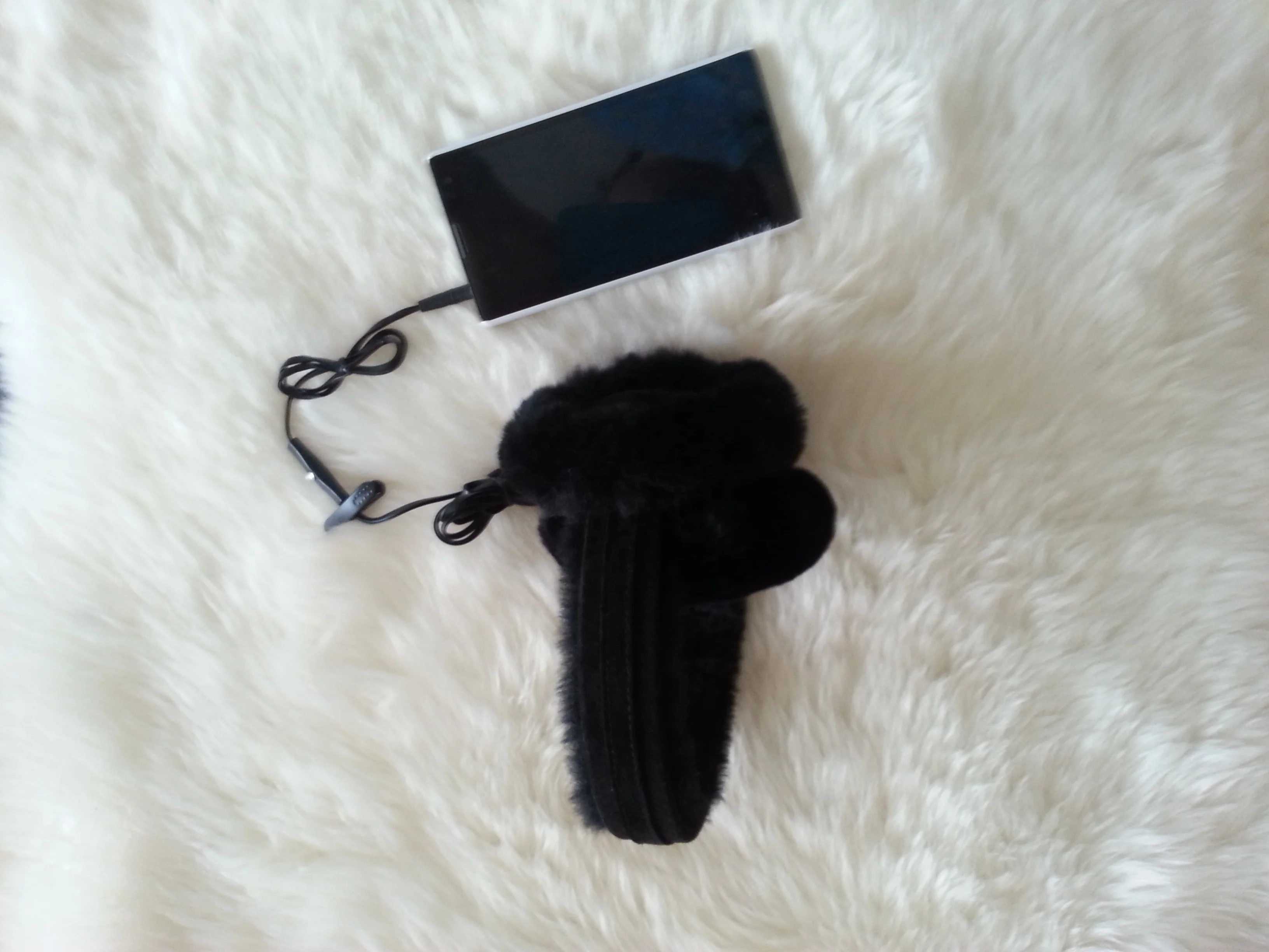 Fur warming earmuff headphones winter headset from China factory