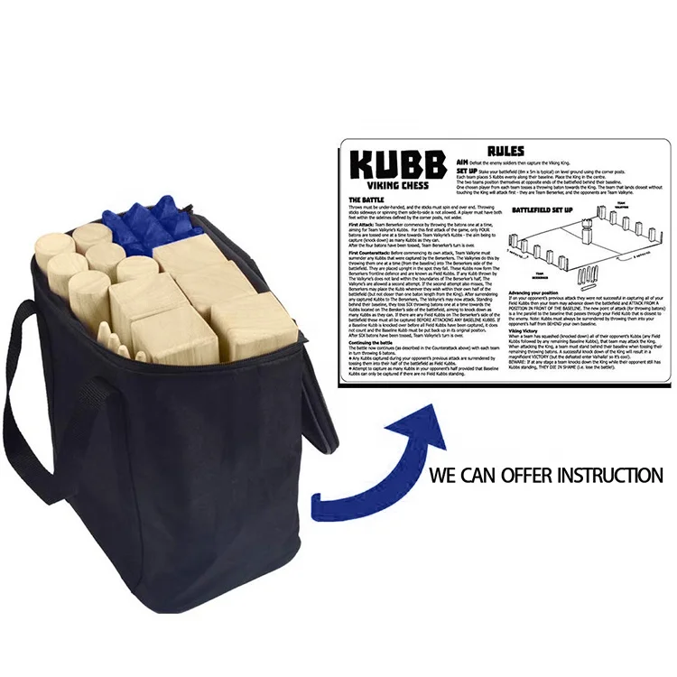 Customized Designed Wooden Premium Pine Kubb Game Set With Cary Case Directly From Factory