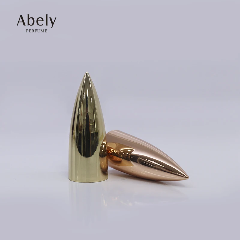 China Factory Direct Shiny Golden Chrome Luxury Zamac Perfume Cap Zinc Alloy Perfume Cover