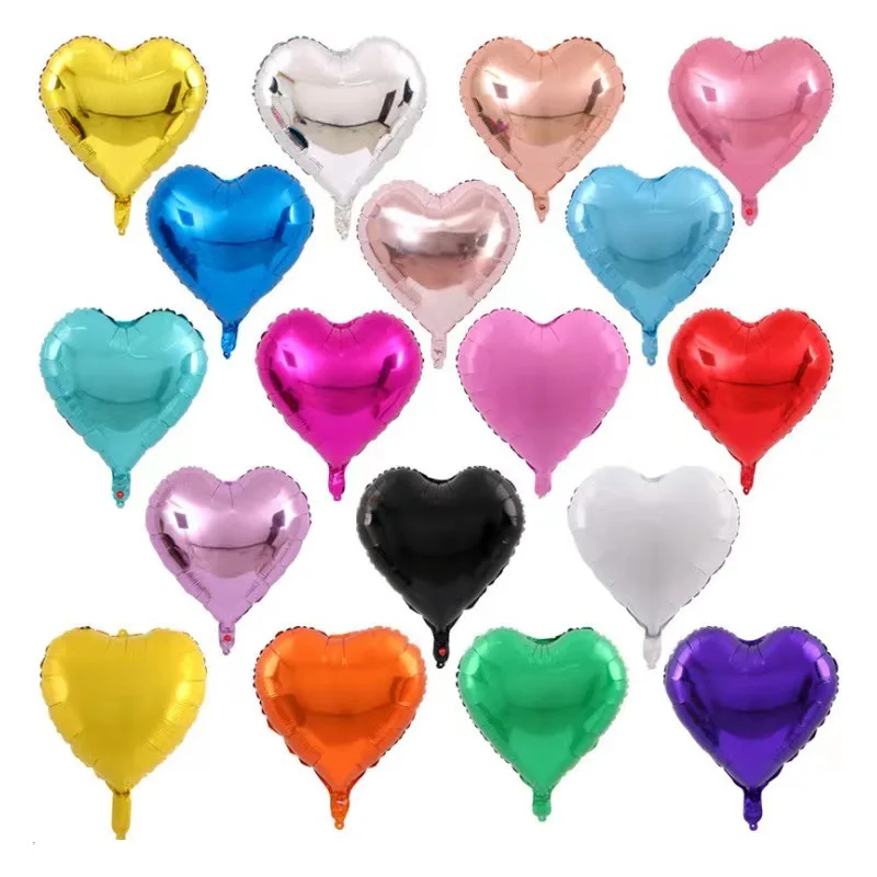 Hot selling 18 inch peach heart shape glossy version love wedding foil balloons for Valentines day party decorations