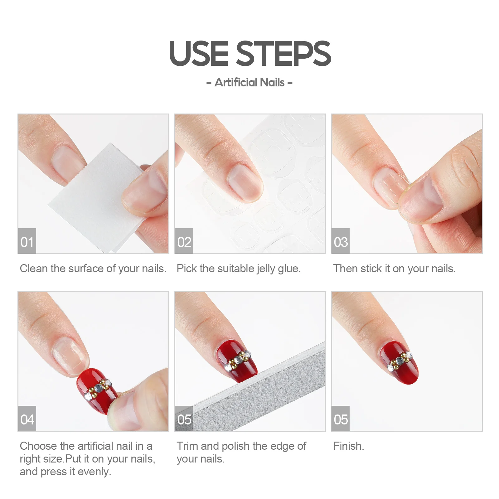 
COSCELIA Press on Nails High Quality 24Pcs French False Nail Tips Full Cover Finger 