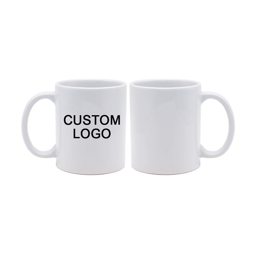 wholesale custom personalized white 11oz porcelain coffee mug with logo mugs sublimation ceramic usa warehouse
