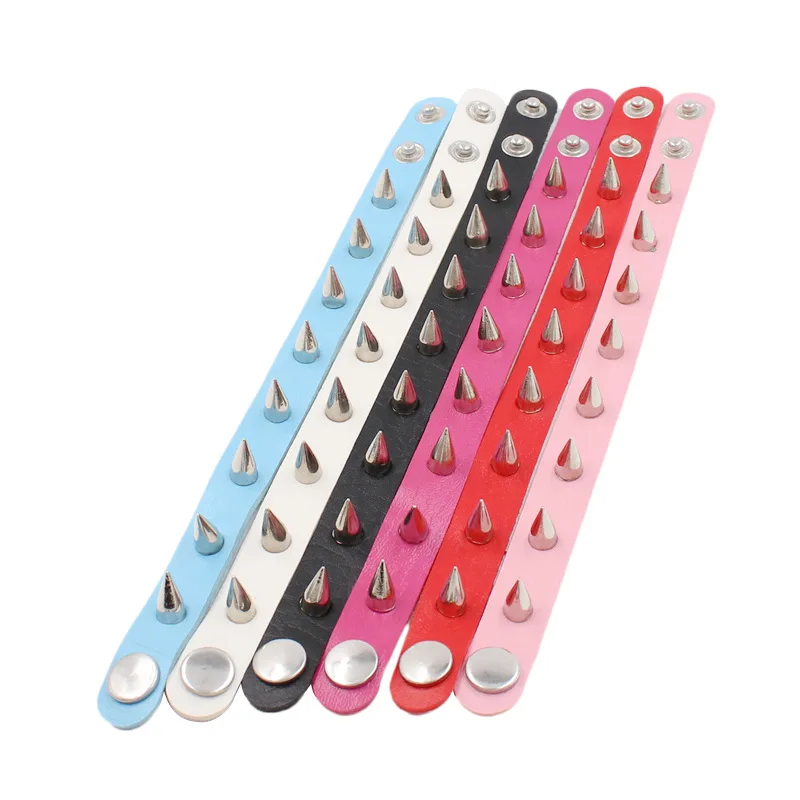 Unique Rivet Stud Wide Cuff Wristband Leather Punk Gothic Rock Bangle Harness Bracelets for Women Men Jewelry