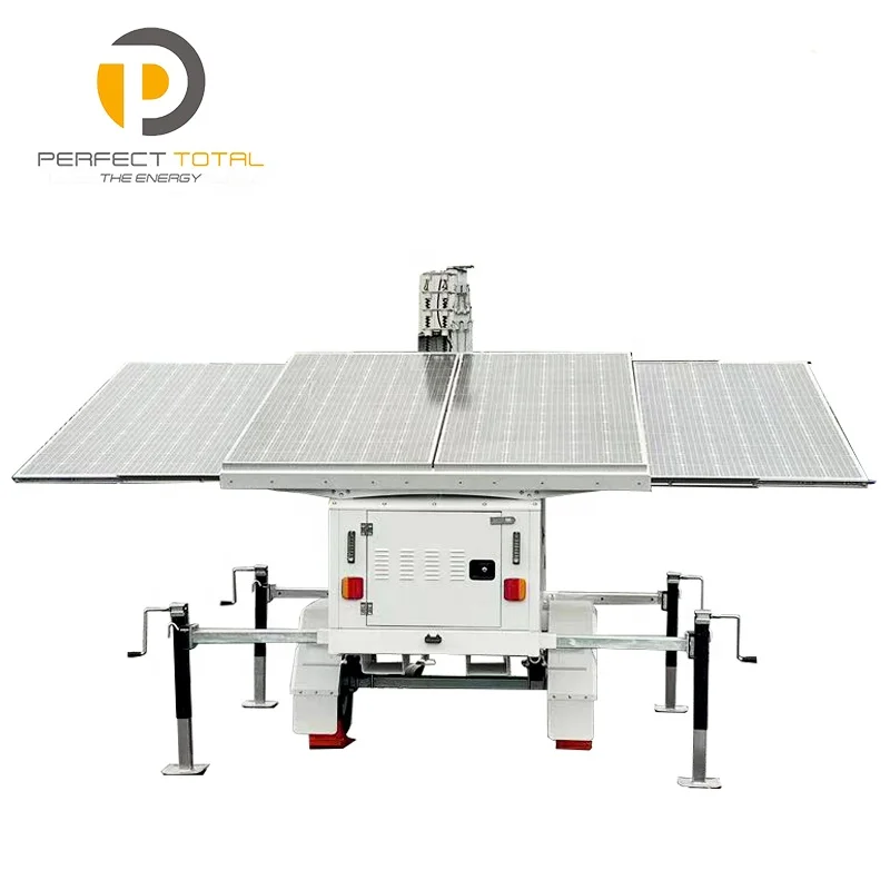 Outdoor mobile trailer wireless cctv camera light tower solar light tower