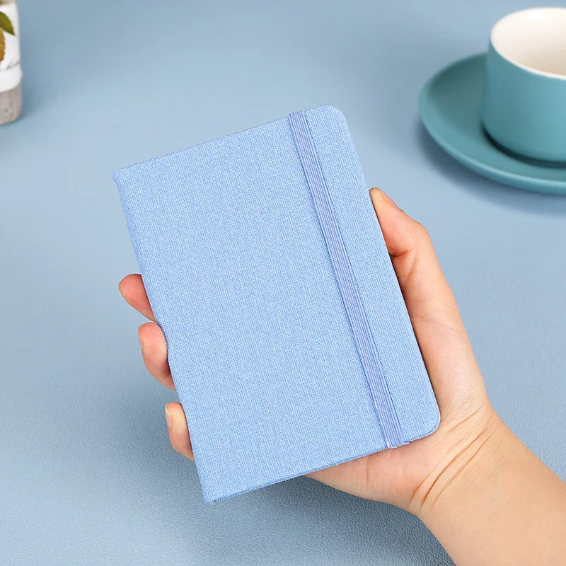 A6 notebook Portable pocket linen grain hardcover notebook bandage Student Stationery School Office Supplies Pu leather notebook