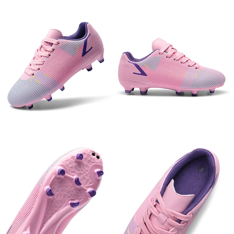 Custom Factory Training Indoor Sports Shoes Kids Boy Girl Soccer Cleats Shoes Football Boots Customize Football Shoes For Kids