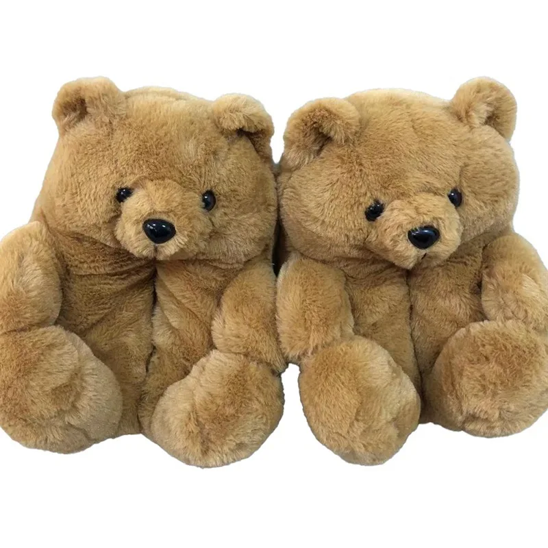 Big Bear Spot Bear Cartoon Animal Shoes Home Indoor Brown Bear Floor Home Plush Thickened Warm Cotton Slippers