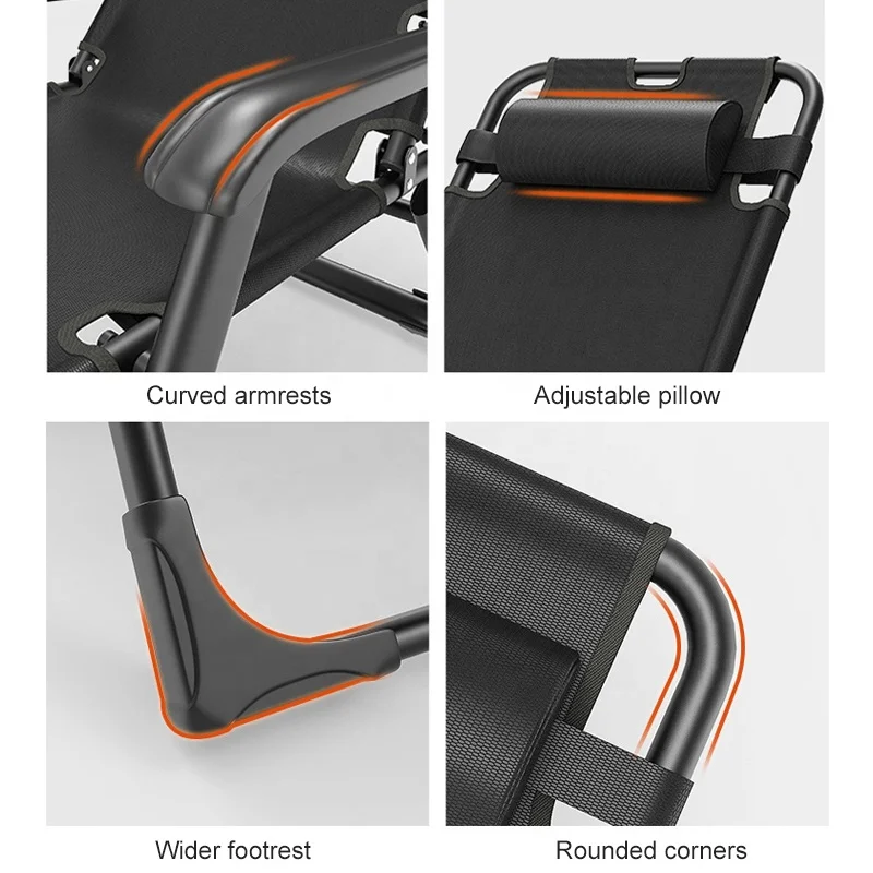 Outdoor Adjustable Folding Zero Gravity Recliner Lounge Chair Relaxing Garden Office Camping Beach Lounge Chair