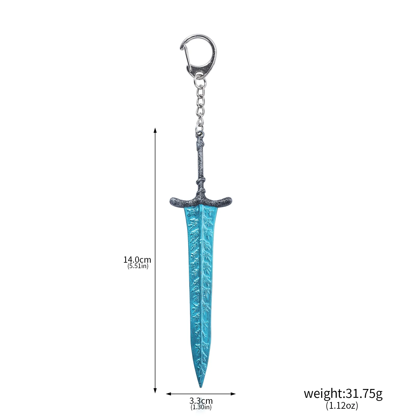 Wowei Game Peripheral Dark Moon Greatsword Keychain Katana Model Metal Weapon Pendant Key Chain for Man