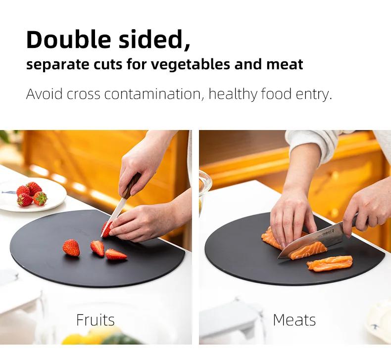 SHIMOYAMA Self-supporting TPU Chopping Board Dishwasher Safe Scratch Resistant Flexible Cutting Boards for Kitchen