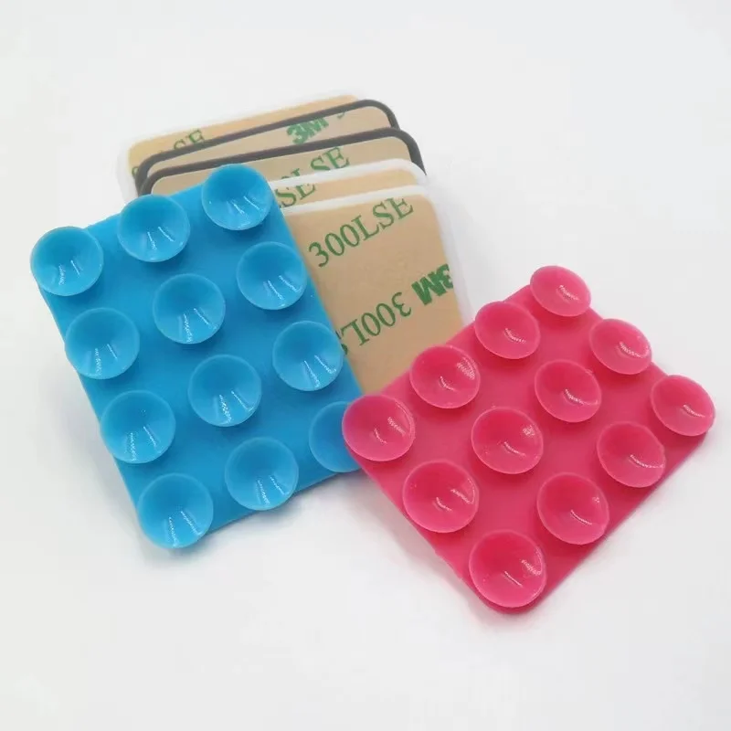 Factory Direct Mobile Phone Silicone Suction Cup Universal Leather Case Square Single-sided 12grain Suction Cup Car Holder