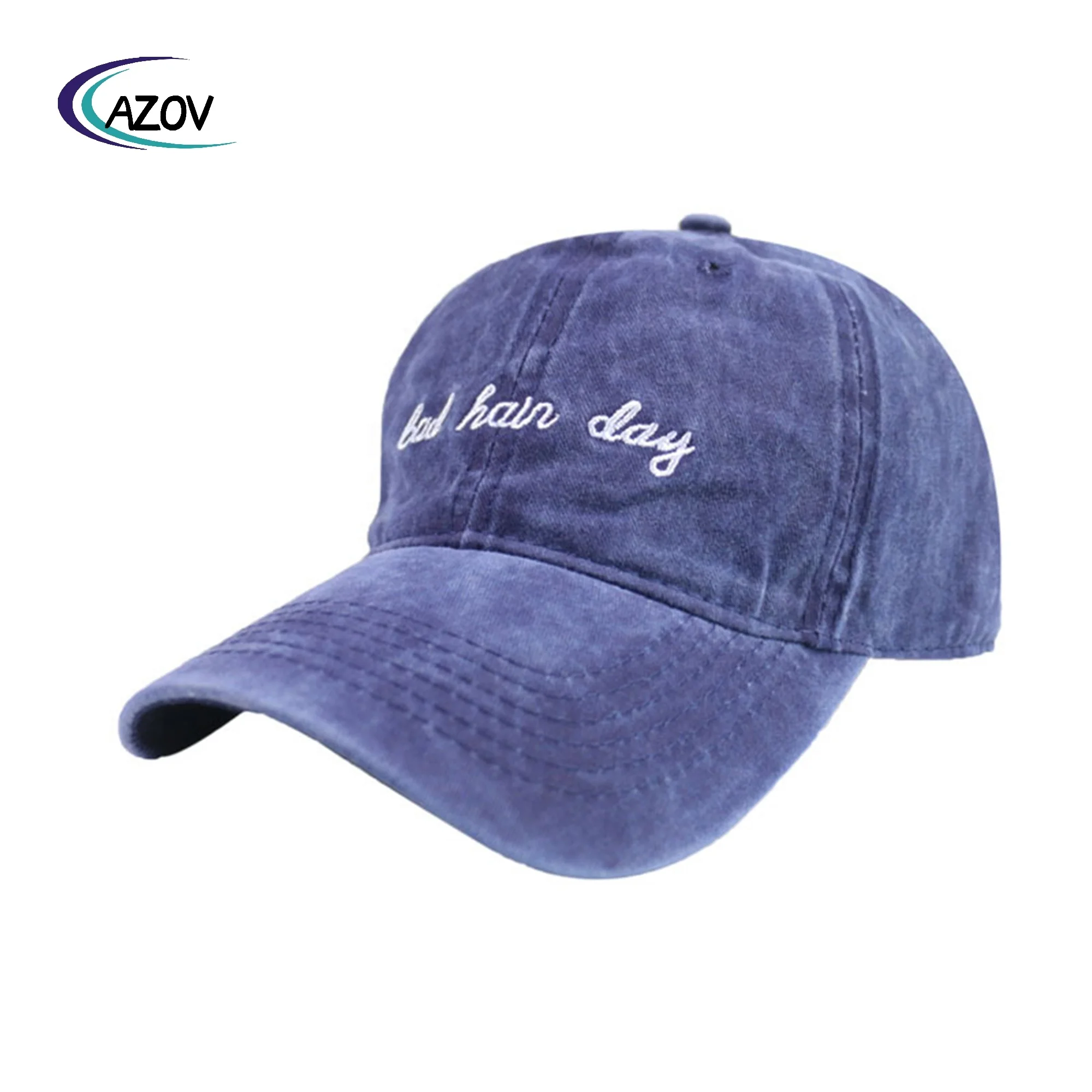 Bad Hair Day Bad Letter Embroidery Baseball Cap Retro Washed Distressed