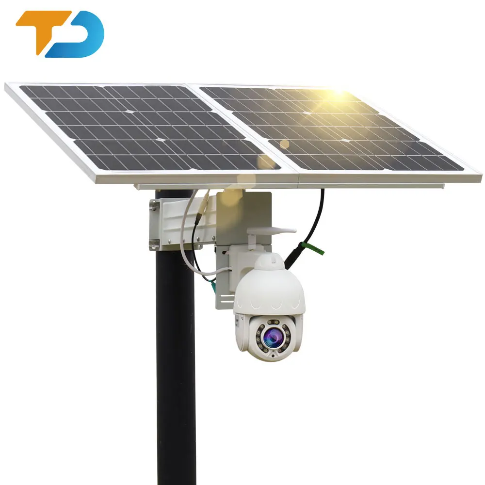 Новая солнечная панель TecDeft 12 В встроенная аккумуляторная батарея уличная Wi-Fi сим-карта PTZ 8MP 4k Беспроводная 5mp 4G Солнечная камера слежения AI
