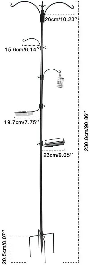 Premium Bird Feeding Station Kit/91 Inch Bird Feeder Pole, Multi Feeder Hanging Kit for Bird Watching/ Bird Bath Bird Feeder