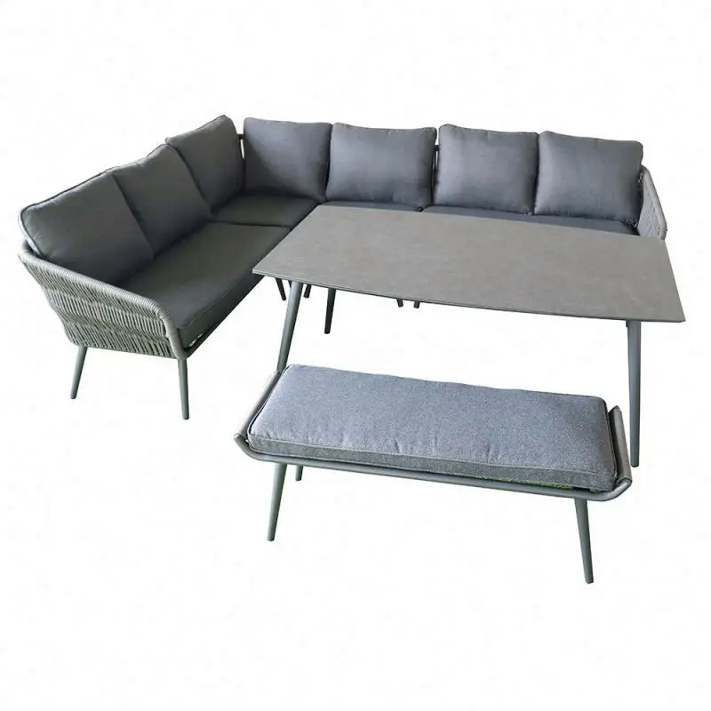 Outdoor leisure rope courtyard tapered table legs aluminum alloy courtyard furniture sofa set