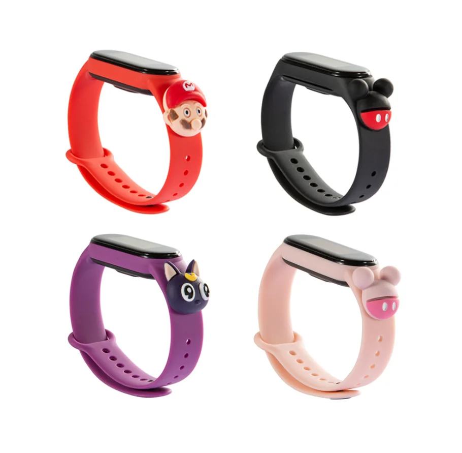  Ремешок силиконовый для Xiaomi Mi Band 5 цветной сменный Браслет