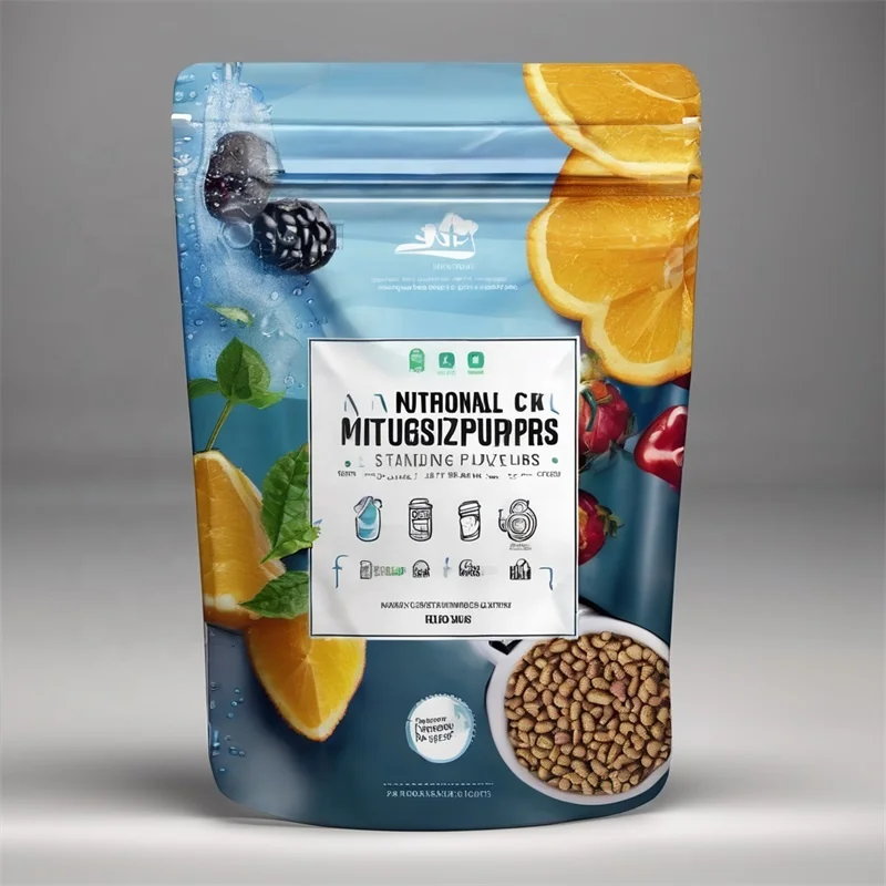 Custom Freeze Dried Snack Food Packaging Supplement Powder Popcorn Stand up Pouch Zipper Biodegradable Plastic Bag