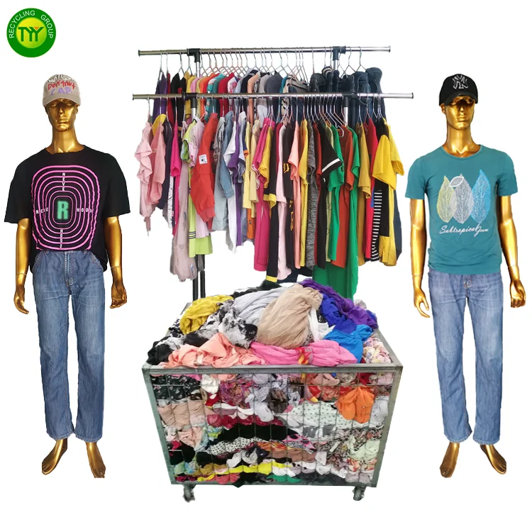 Factory Direct Wholesale Colorful Secondhand Clothing Men Short Sleeve T-Shirt Summer Used Clothes