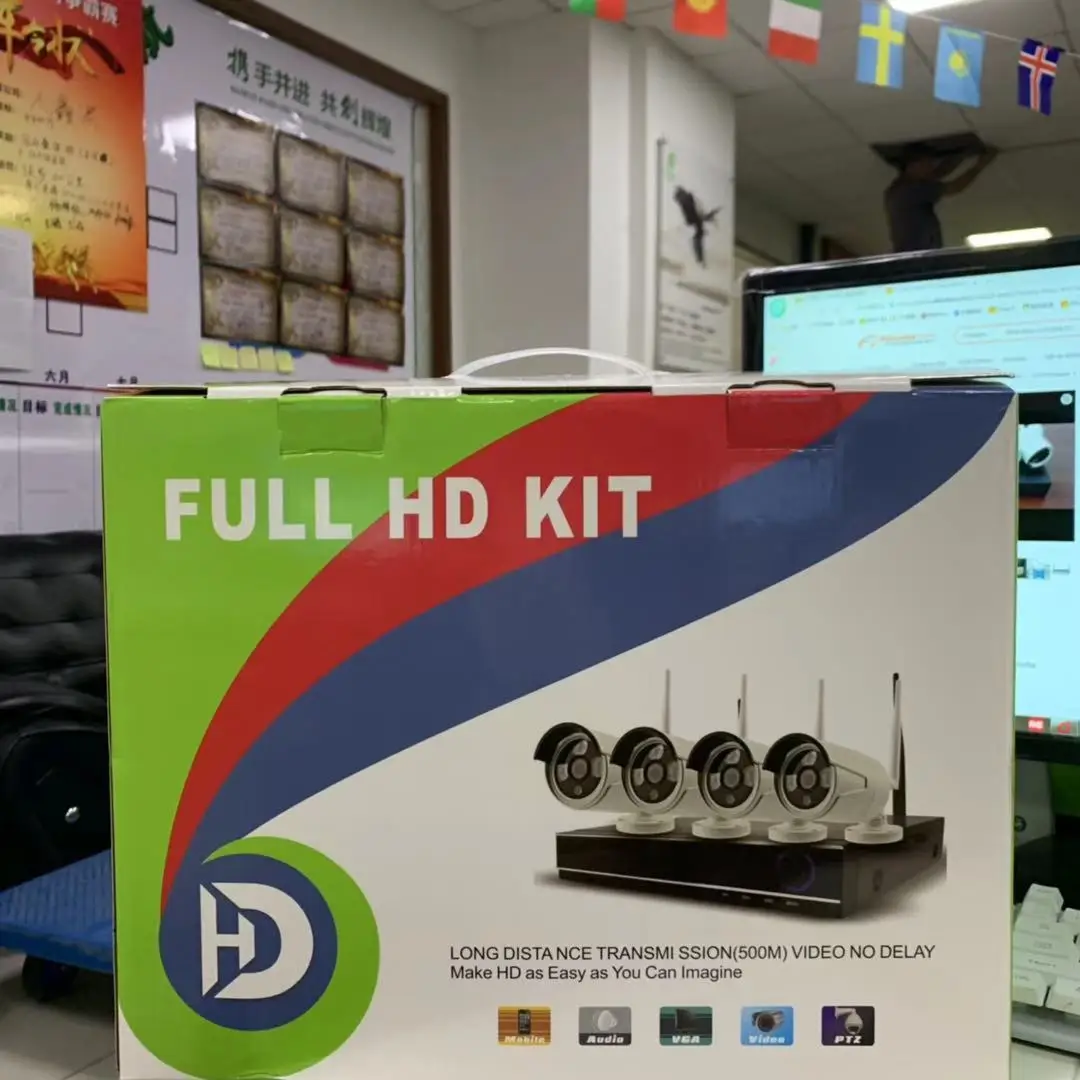  Оптовая продажа 4-канальный Открытый Водонепроницаемый 1080P камеры Wifi CCTV система безопасности Беспроводной NVR