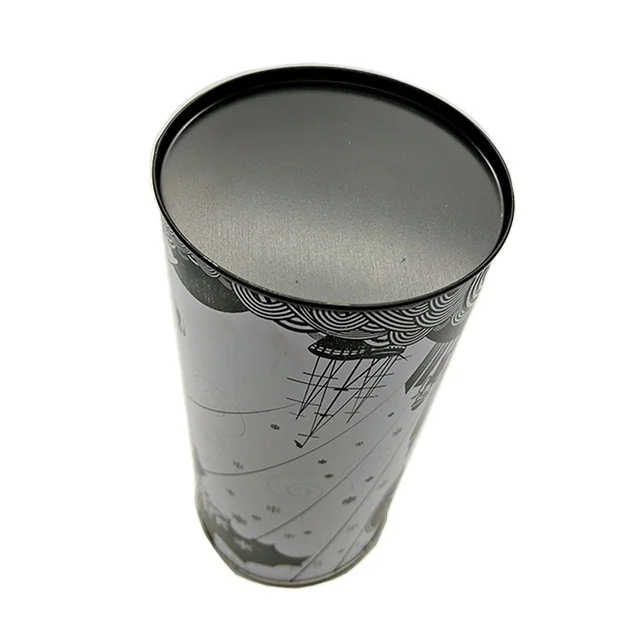 Custom Luxury Food Grade Metal Packing Round Tin Boxes For Champagne Whisky Wine Bottle