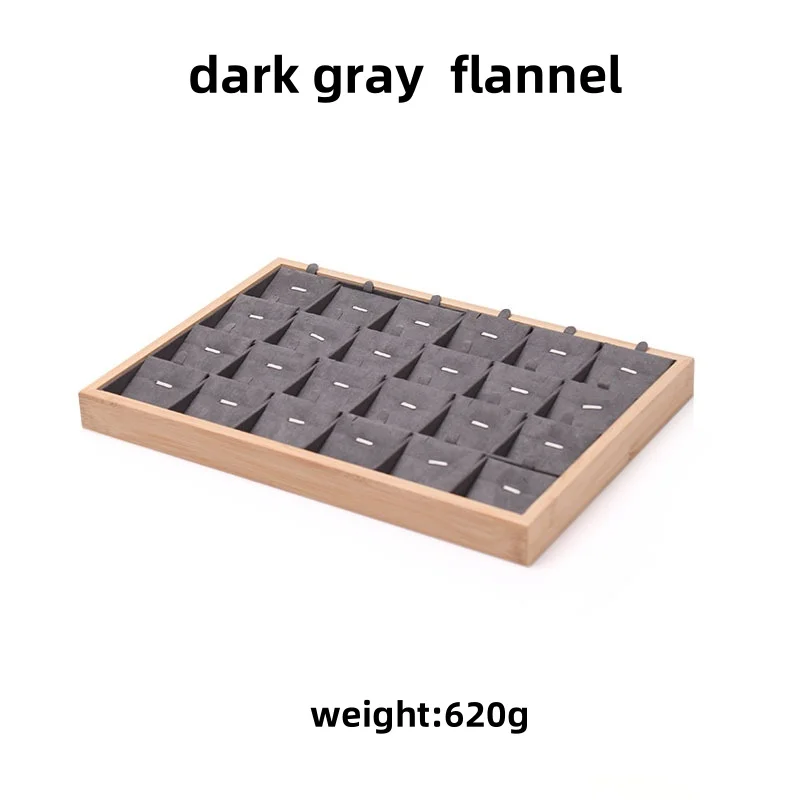 Bamboo  Necklace bracelet  pendant display tray 24 pendant tray position flannelette card storage rack earrings jewelry holder