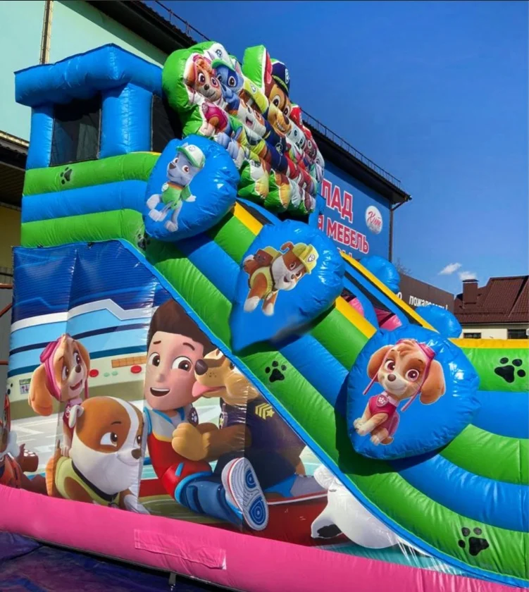 Commercial Inflatable Paw Jumping Patrols Bouncer Castle Jumper Bounce House Combo Castle Park Dry Slide
