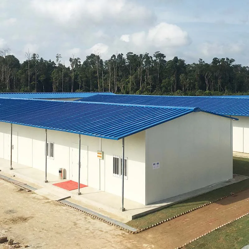 Economical eps sandwich panel light steel movable T type prefabricated building houses for project construction