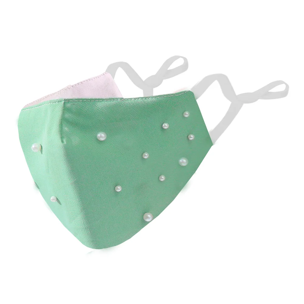 Wholesale Fashion Adult Insert 2.5PM Filter Dust-Proof Breathable Anti-Uv Adjustable Pearl Party Mask