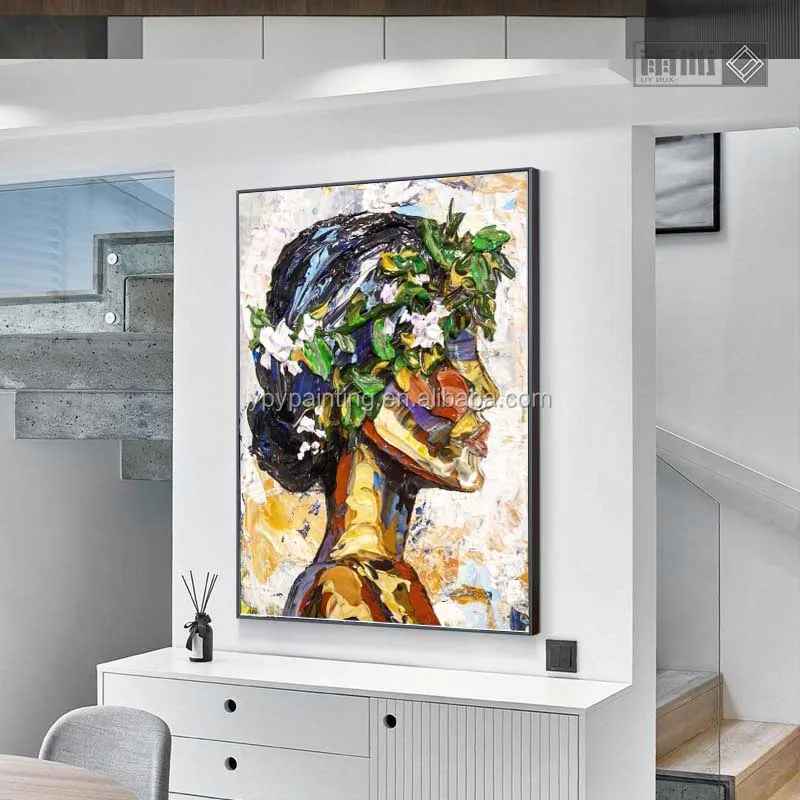 Индивидуальная ручная роспись, Современная красочная женщина, голова, портрет, нож, живопись, товары для украшения дома
