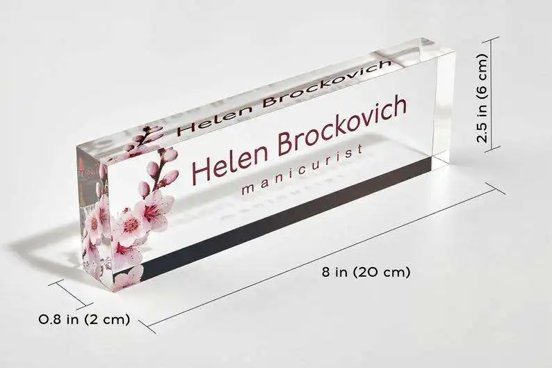 Modern Acrylic Nameplate Sign Office Desk Name Sign