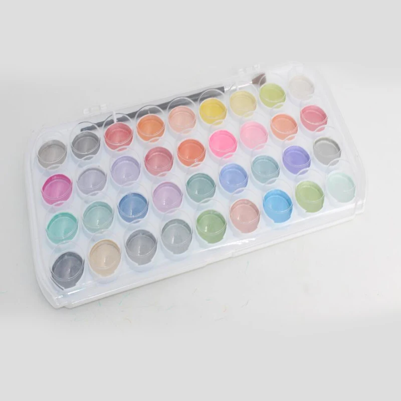Художественных ремесел бесплатный образец 36 цветов моющиеся нетоксичные металлический набор твердых акварельных красок