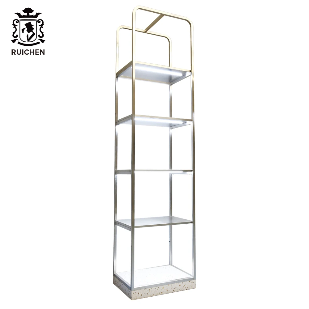 RUICHEN Display For Luxury Shop Furniture Garment Display Rack Clothes Hanging Stand With Led Light