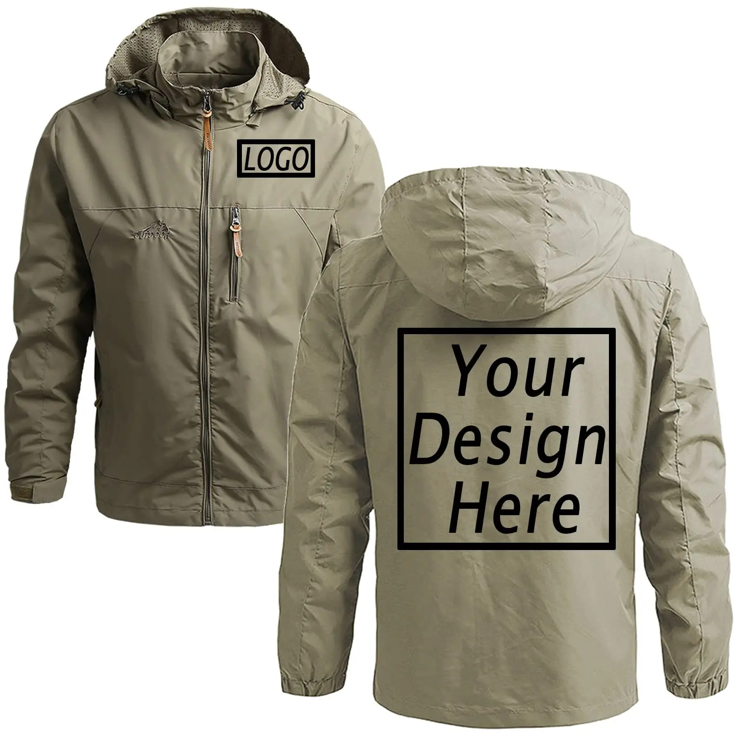 Custom Outdoor Waterproof Jacket Design Personalized Logo Text Windbreaker Raincoat Shell Send Your Own Pictures Photo Men Girl