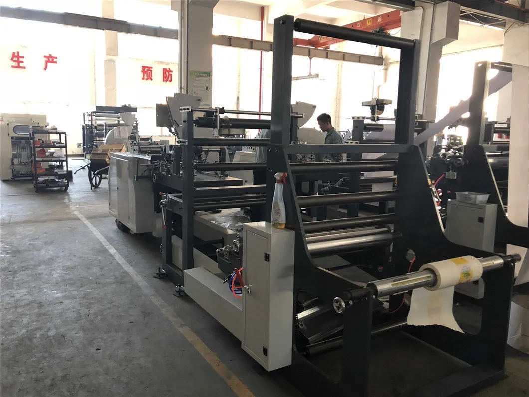 Zhuxin Brand CY-400 Full Automatic V Bottom Kraft Paper Bag Folding Gluing Making Machine with Printing