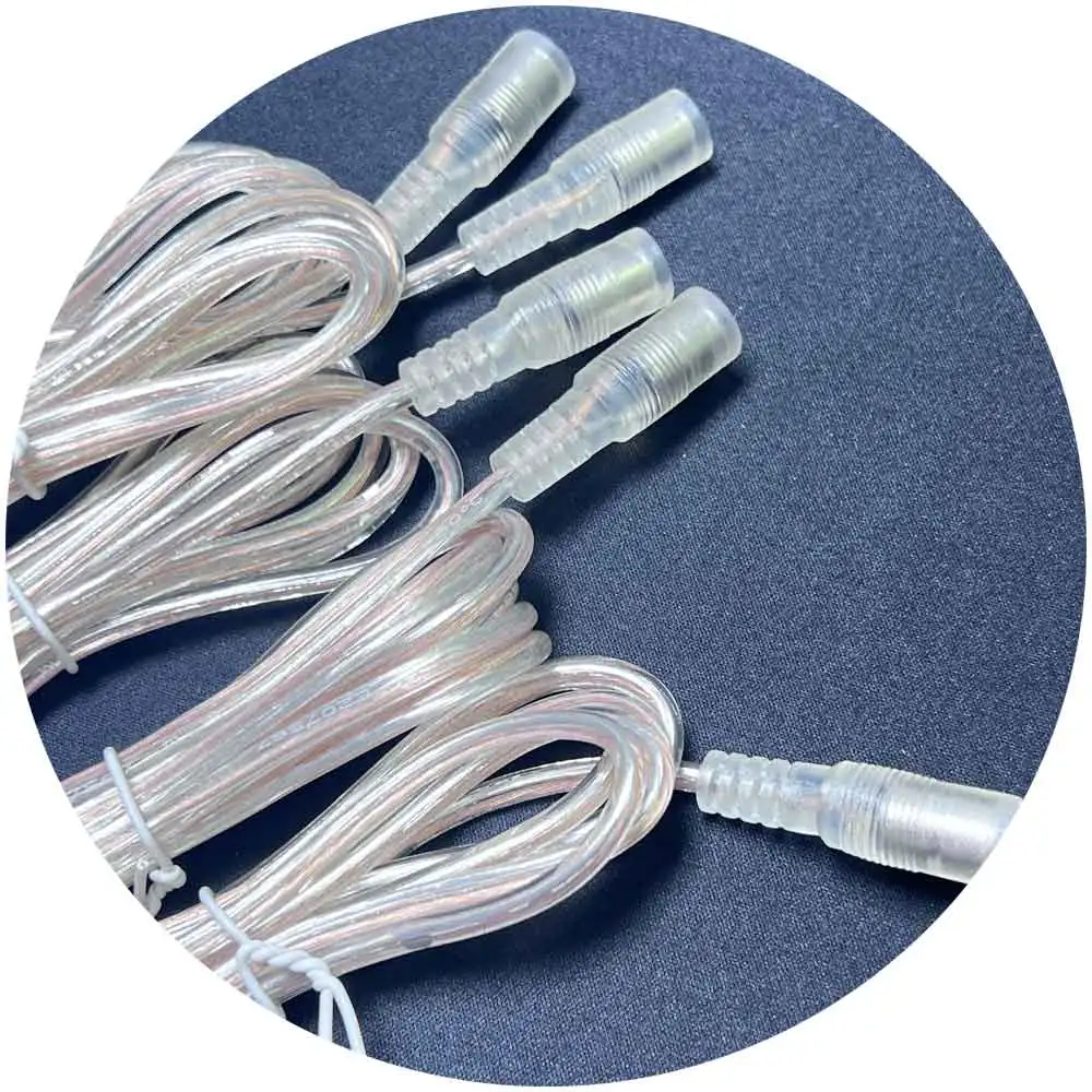 DC12V wire transparent  DC connector wire transformer for led neon lights dc power connector dc connector 2.1 x 5.5m