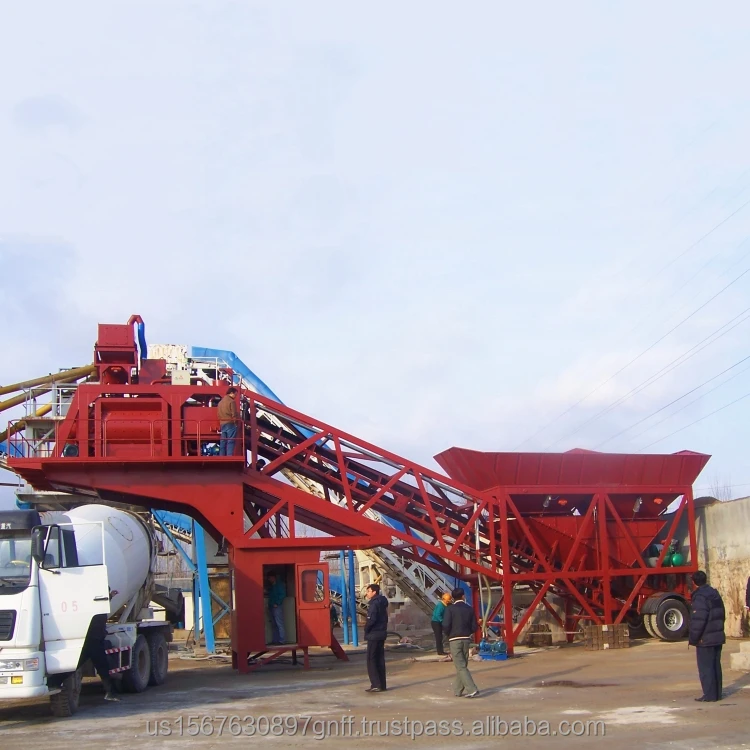 Mobile Concrete Mixing Plant Belt Conveyor Engine Core Cement Silo Construction Wet Mix Concrete Batching Plant