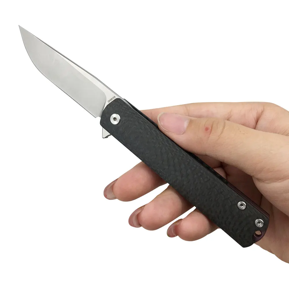 Spot wholesale high quality M390 steel blade reticulated carbon fiber tactics Pocket folding knife