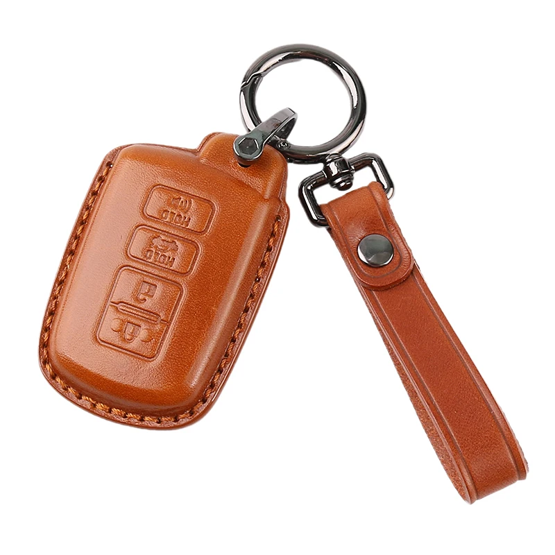 SweetPig Leather Car Key Case Keys Full Cover Protection Shell Bag for Toyota Highlander RAV4 Camry Corolla