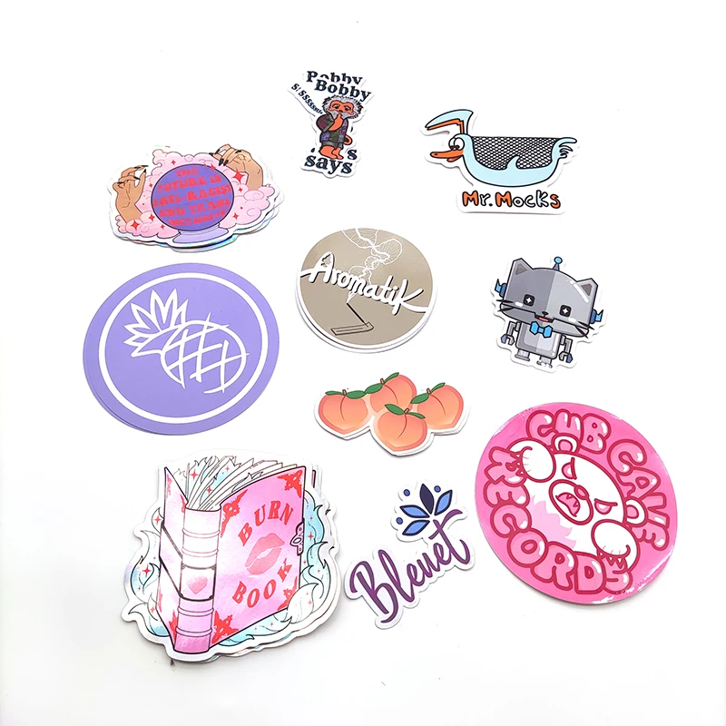 Custom Square Die Cut Waterproof Vinyl Adhesive Advertising Stickers Custom Square Industrial Craft Lipstick Lotion Cartoon