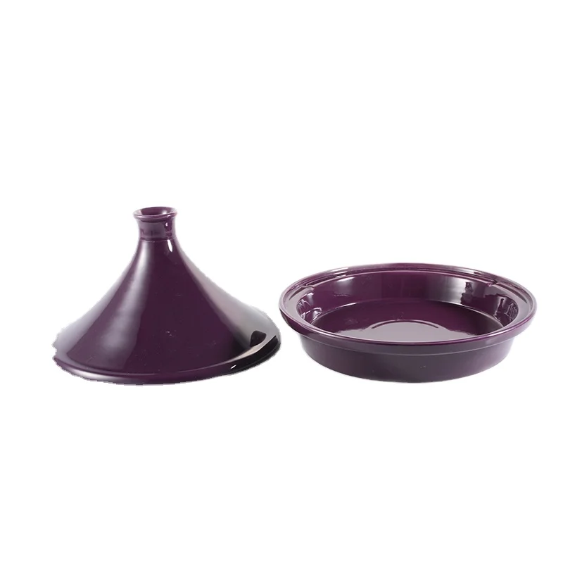 Ceramic Tableware Moroccan Tagines with Lid, Tajine Pot for Cooking Food as Picture Cone-shape Sustainable 25.8*25.8*18cm Modern