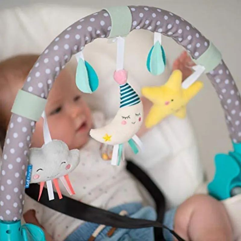 baby plush arch shape toy stroller newborn crib sun moon star soft hanging rattle toy
