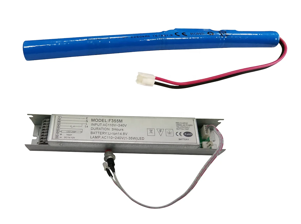 1-10W LED Lamps 110V-240V, 50/60Hz  Battery Rechargeable Emergency Power Pack 1-3 Hours Operation Conversion Kit