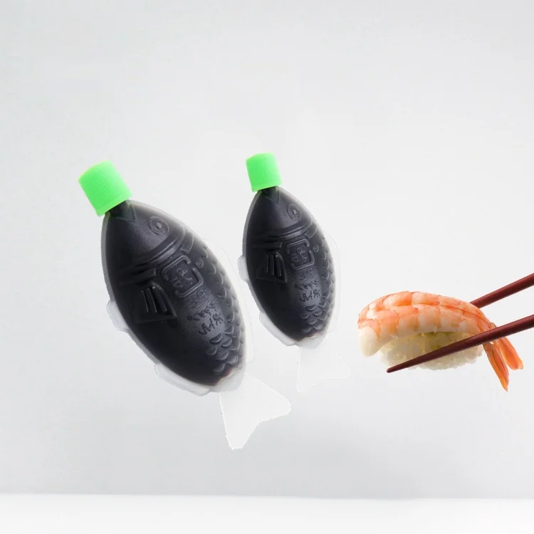 BRC wholesale 8ml fish shape Soya sauce for sushi take away