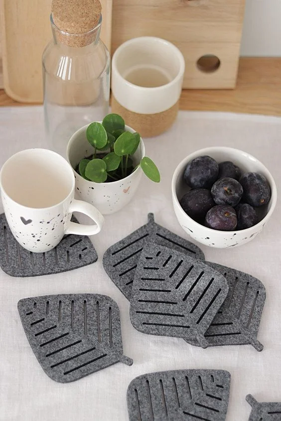 2021 Best Selling Felt Coasters Creative Drink Coasters Cup Mats For Drinks Coaster Plates