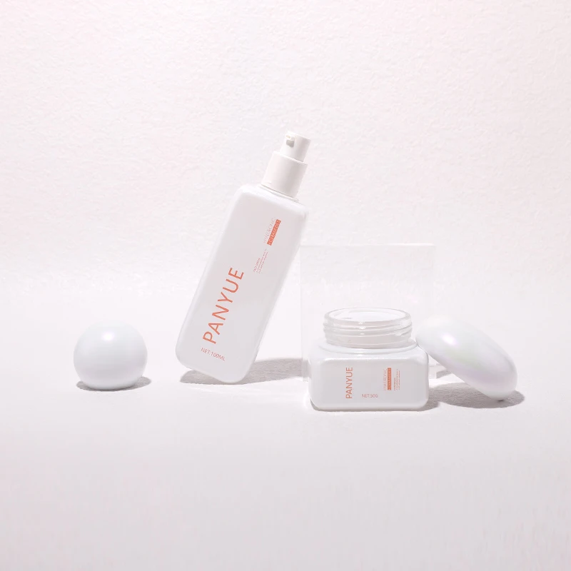 Custom New Flat Square Rounded Corners Spray Toner Lotion Pump Bottle 40ml 100ml 120ml 50g Glass Bottle For Skin Care Cosmetic